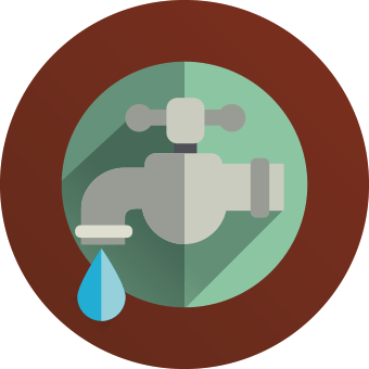 cartoon faucet dripping water